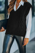 V-Neck Twist Knitted Vest Sweater